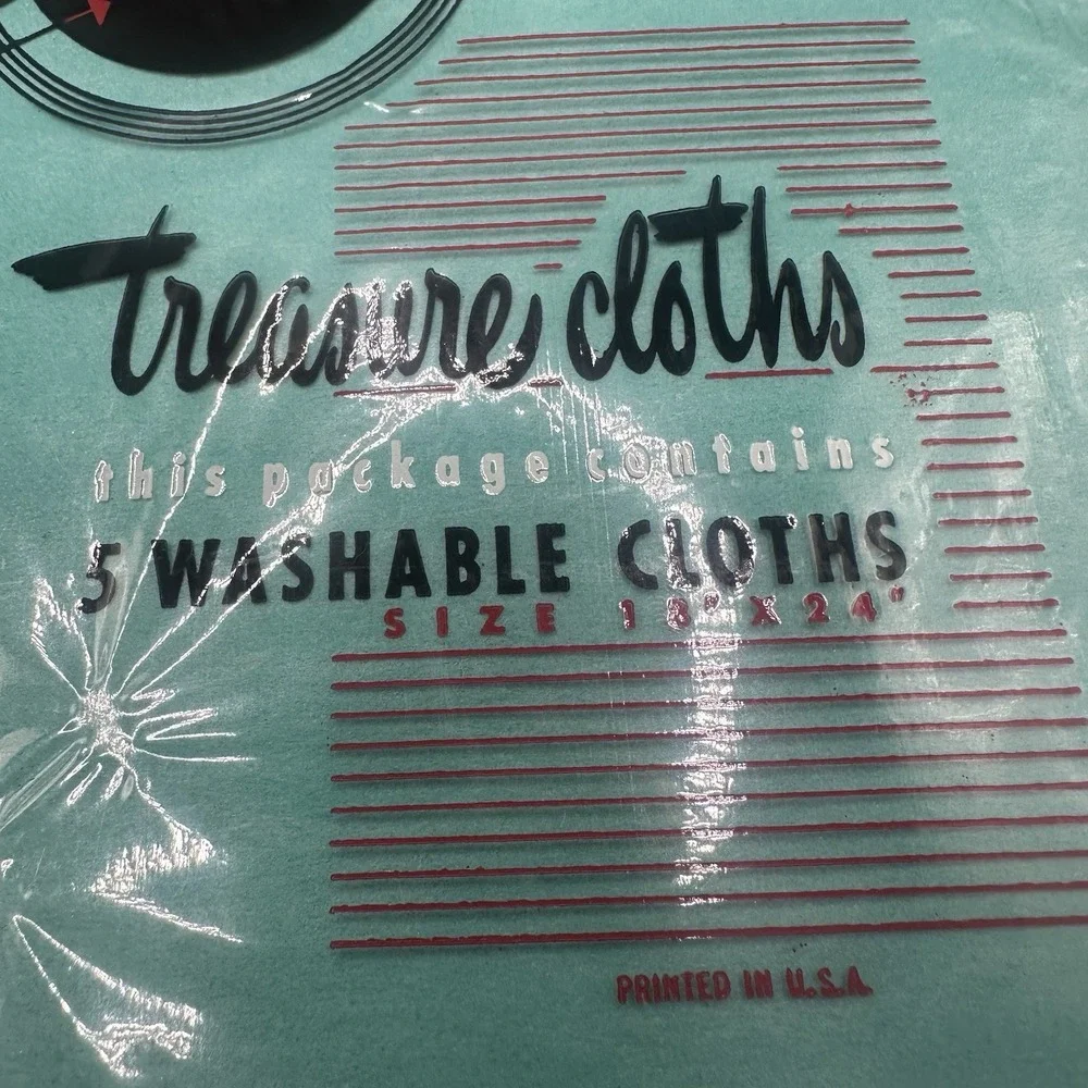 Vintage Old Stock Herb Jones Treasure Cloths Non-Woven Cleaning 5 Pack New‎ NIP